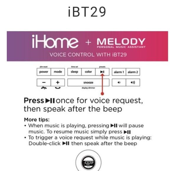 iHome Bluetooth Alarm Clock with Color Change (MIC3) - Picture 3 of 7
